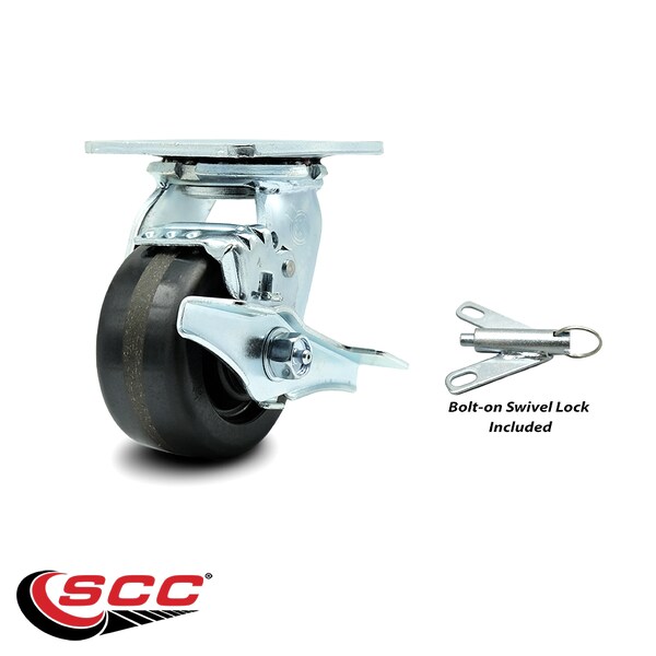 4 Inch Phenolic Caster with Roller Bearing and Brake/Swivel Lock
